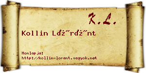 Kollin Lóránt névjegykártya