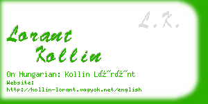 lorant kollin business card